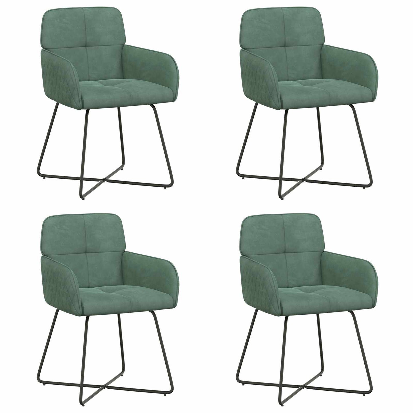 Eettafelstoelen 4 pcs fluweel Zeegroen 59 x 56,5 x 86 cm is nu te koop bij PeponiXL, paradijselijk wonen!