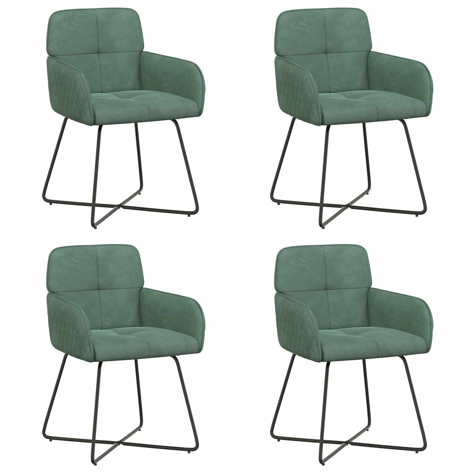 Eettafelstoelen 4 pcs fluweel Zeegroen 59 x 56,5 x 86 cm is nu te koop bij PeponiXL, paradijselijk wonen!