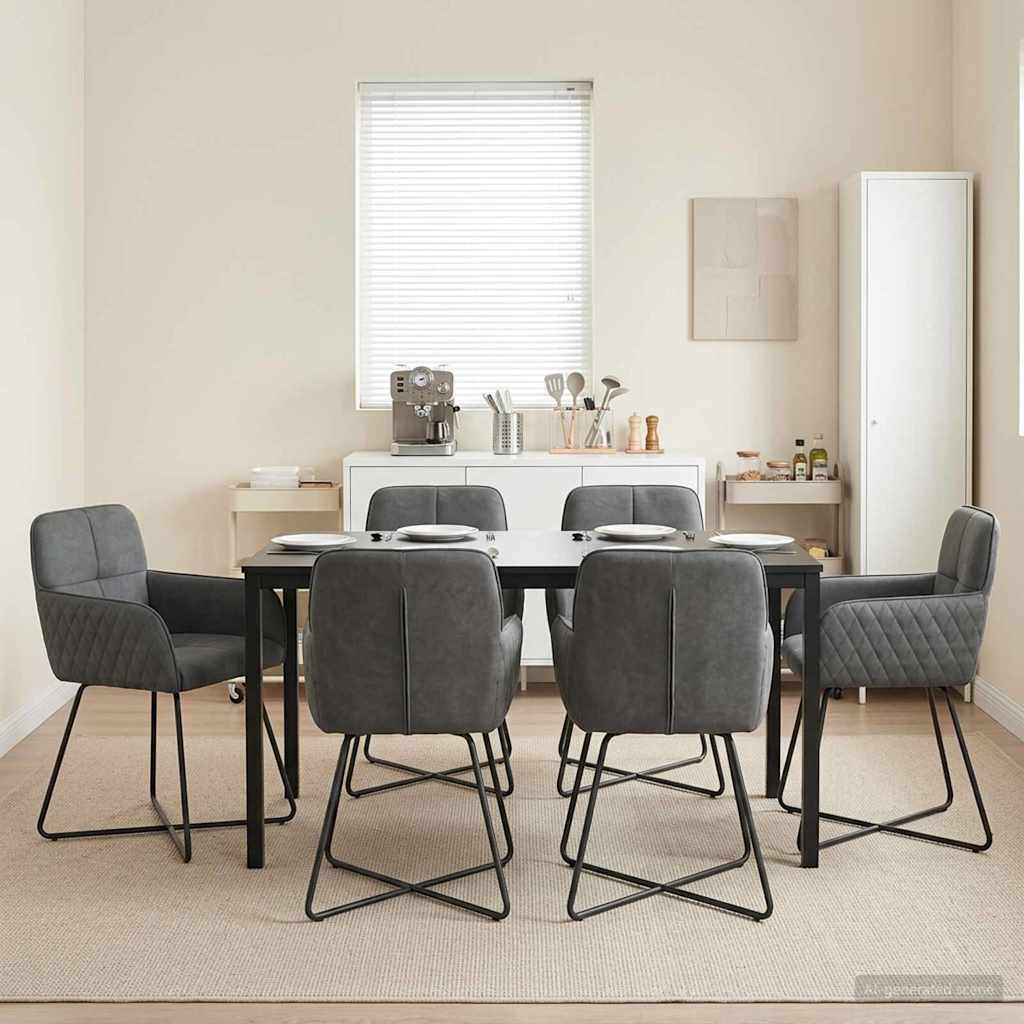 Eettafelstoelen 6 pcs fluweel Donkergrijs 59 x 56,5 x 86 cm is nu te koop bij PeponiXL, paradijselijk wonen!