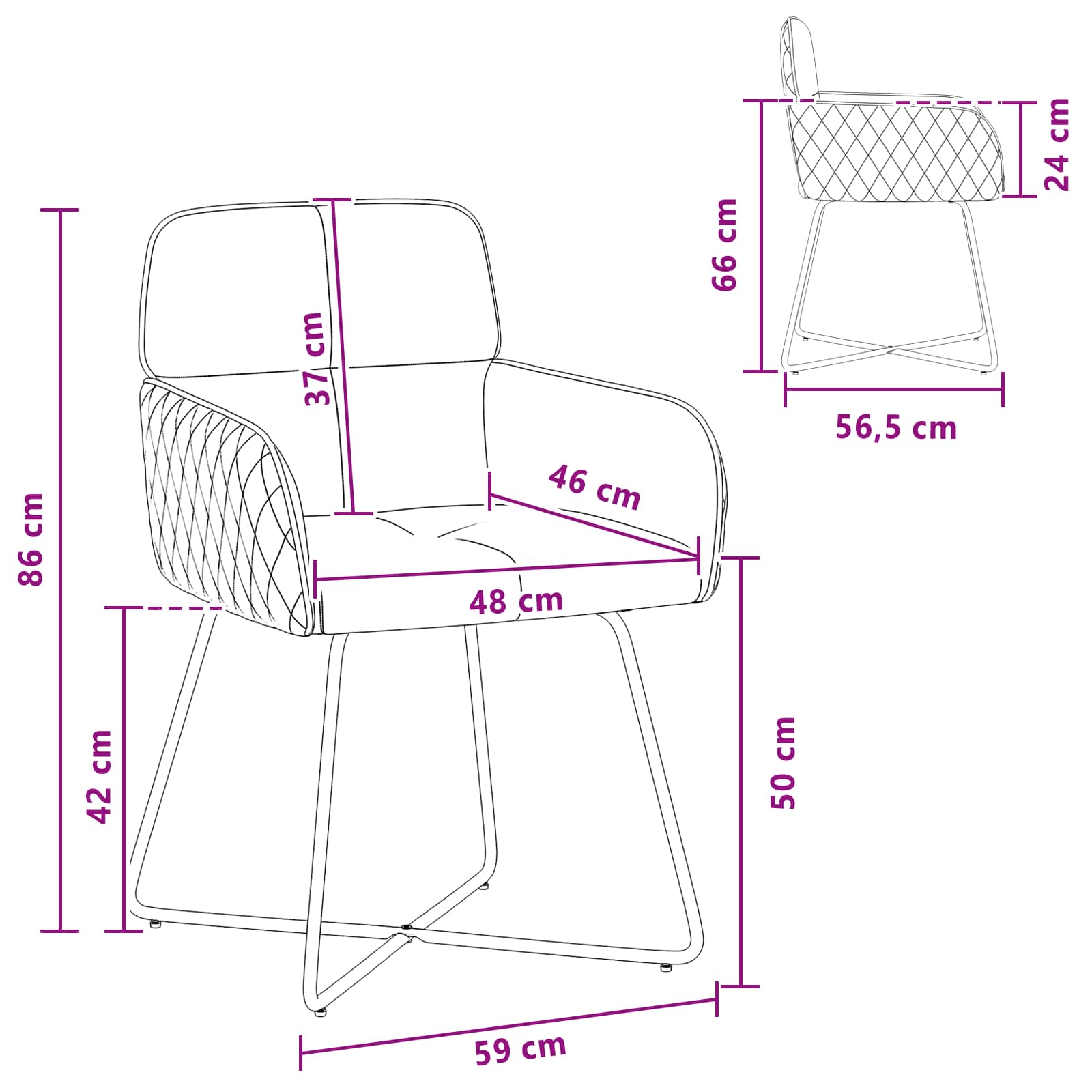 Eettafelstoelen 6 pcs fluweel Donkergrijs 59 x 56,5 x 86 cm is nu te koop bij PeponiXL, paradijselijk wonen!