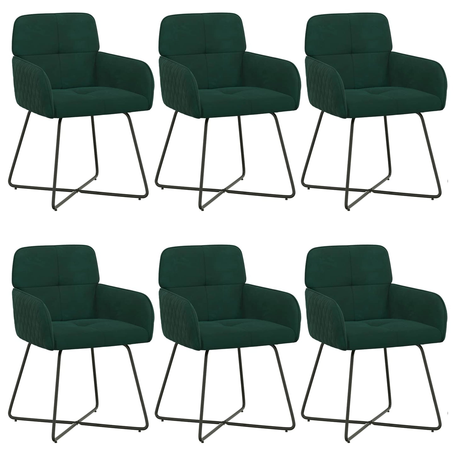 Eettafelstoelen 6 pcs fluweel Donkergroen 59 x 56,5 x 86 cm is nu te koop bij PeponiXL, paradijselijk wonen!