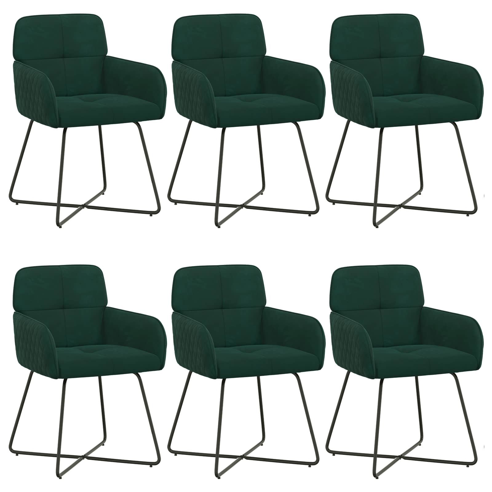 Eettafelstoelen 6 pcs fluweel Donkergroen 59 x 56,5 x 86 cm is nu te koop bij PeponiXL, paradijselijk wonen!