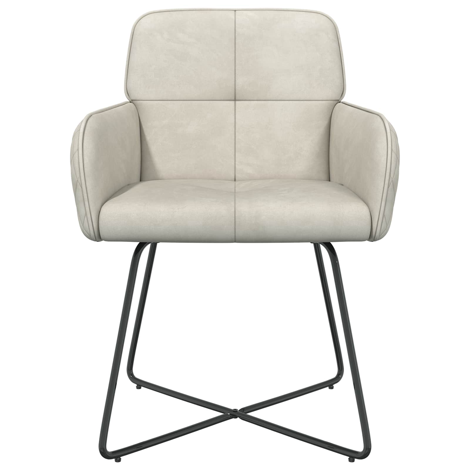 Eettafelstoelen 6 pcs fluweel Crèmekleurig 59 x 56,5 x 86 cm is nu te koop bij PeponiXL, paradijselijk wonen!