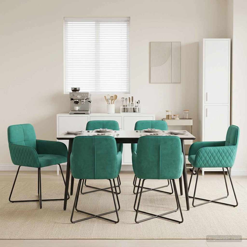 Eettafelstoelen 6 pcs fluweel Turquoise 59 x 56,5 x 86 cm is nu te koop bij PeponiXL, paradijselijk wonen!