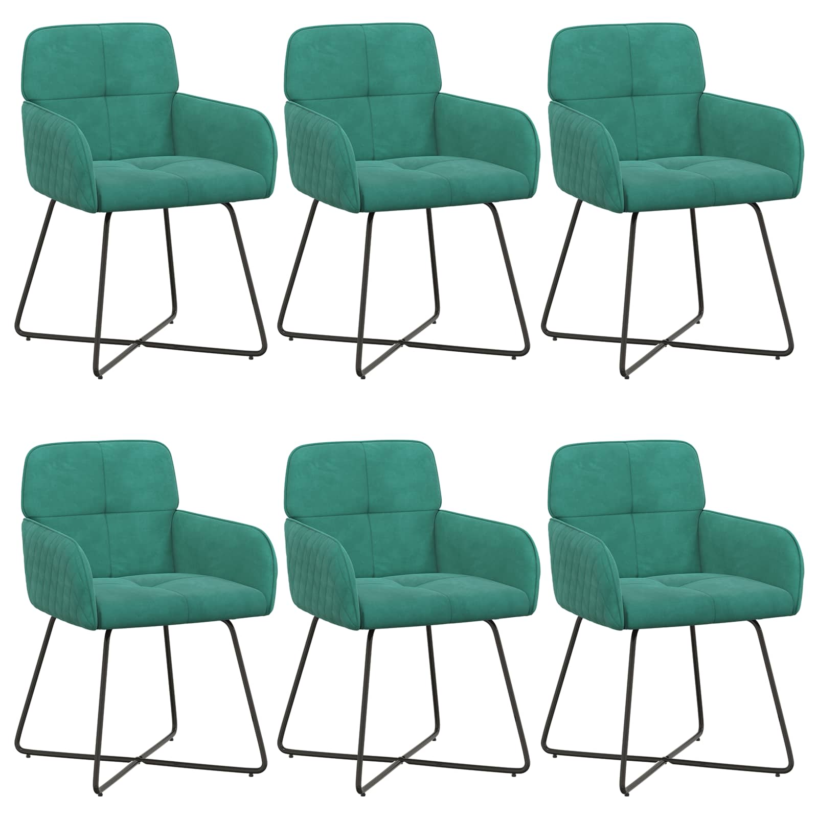 Eettafelstoelen 6 pcs fluweel Turquoise 59 x 56,5 x 86 cm is nu te koop bij PeponiXL, paradijselijk wonen!