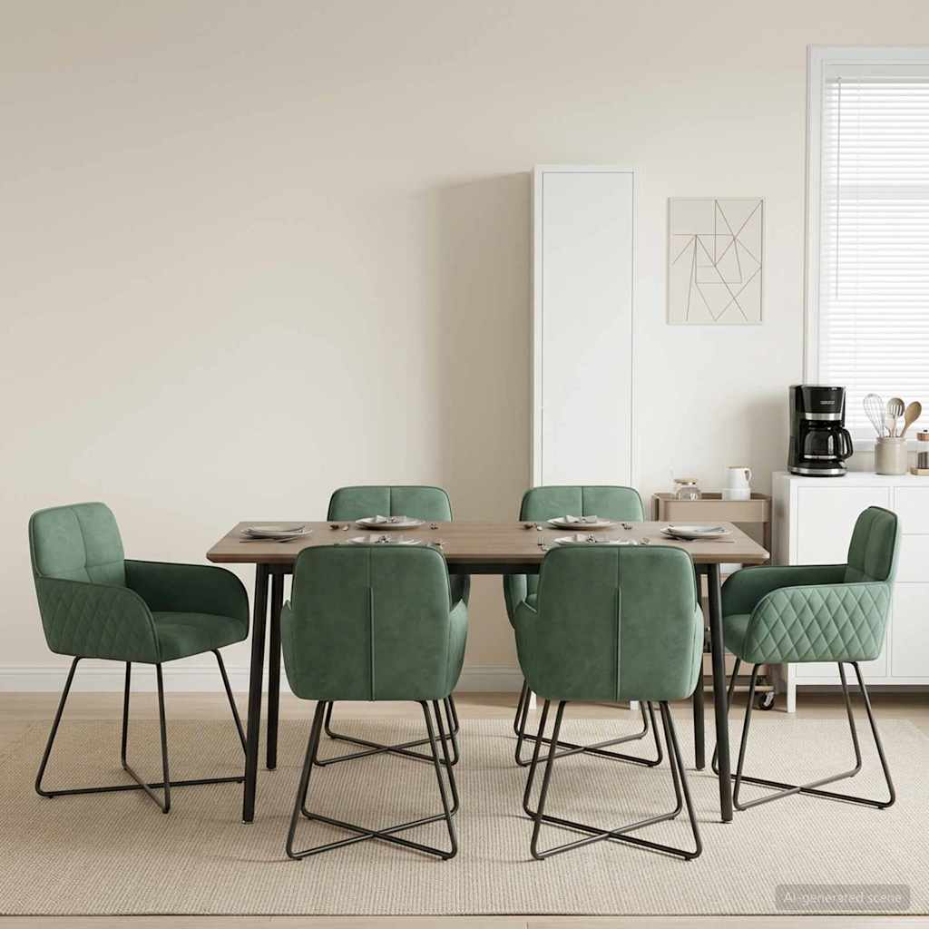 Eettafelstoelen 6 pcs fluweel Zeegroen 59 x 56,5 x 86 cm is nu te koop bij PeponiXL, paradijselijk wonen!