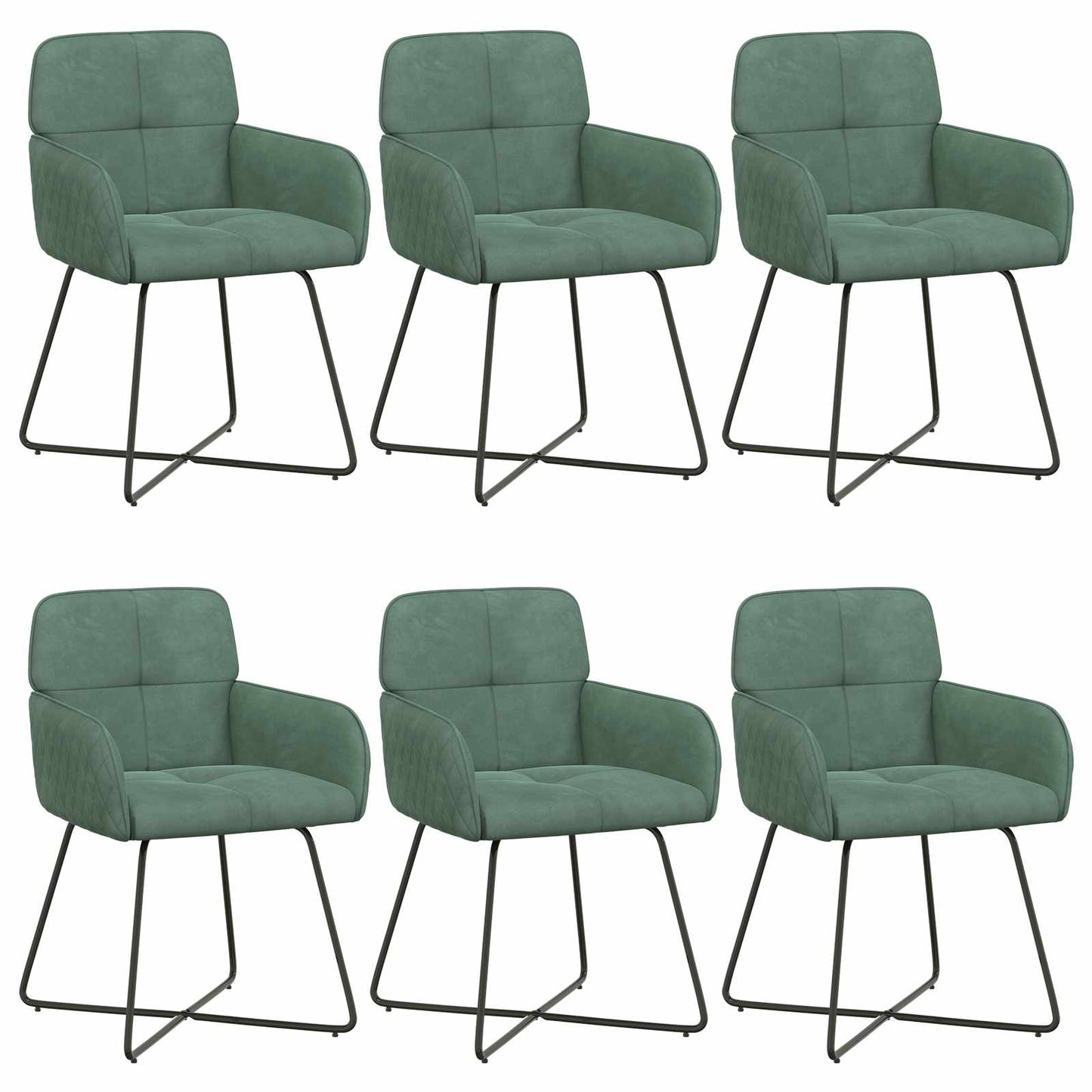 Eettafelstoelen 6 pcs fluweel Zeegroen 59 x 56,5 x 86 cm is nu te koop bij PeponiXL, paradijselijk wonen!