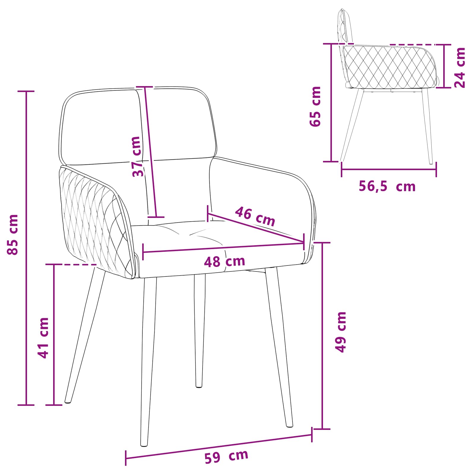 Eettafelstoelen 4 pcs Nep Suede Leer Bruin 59 x 56,5 x 85 cm is nu te koop bij PeponiXL, paradijselijk wonen!