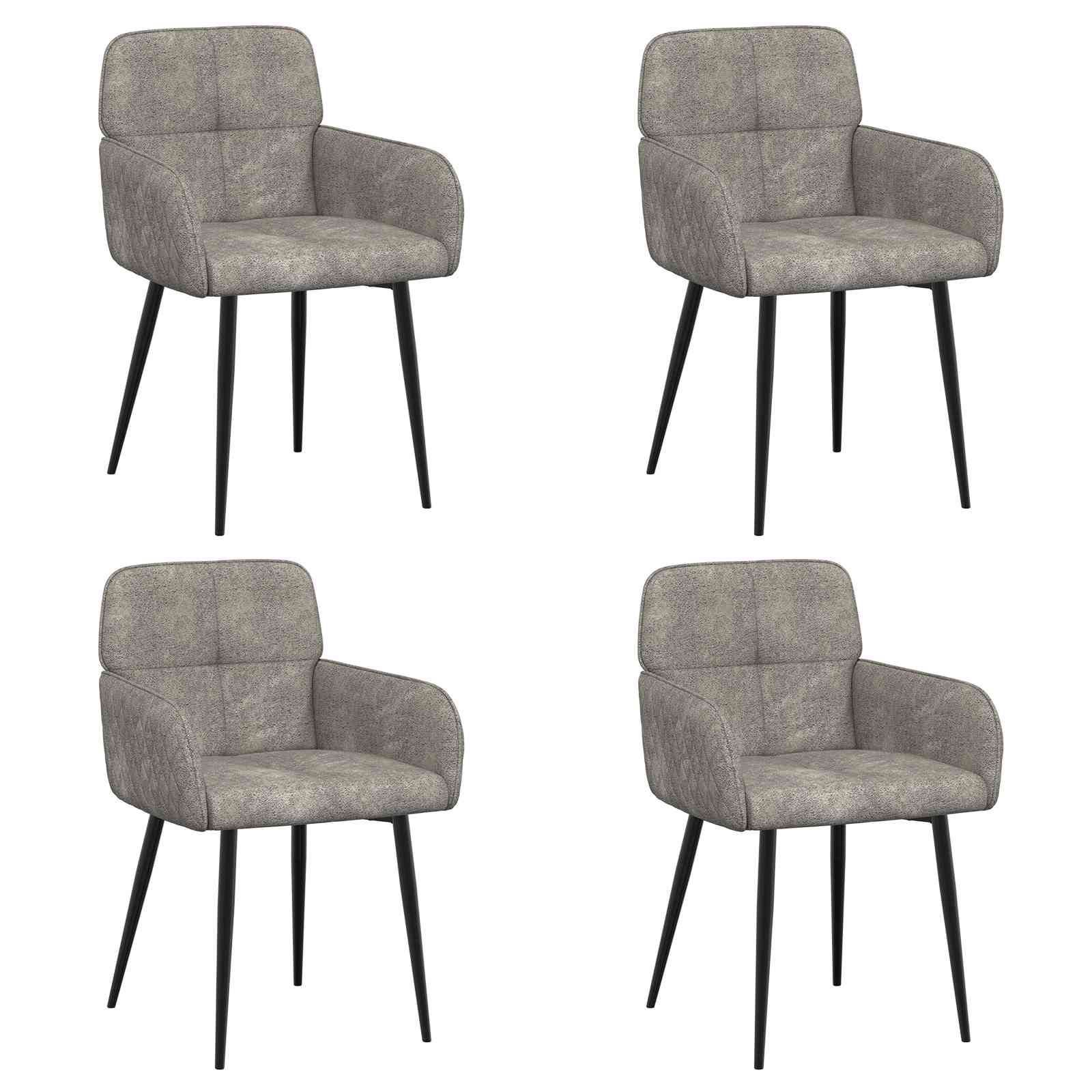 Eettafelstoelen 4 pcs Nep Suede Leer Lichtgrijs is nu te koop bij PeponiXL, paradijselijk wonen!