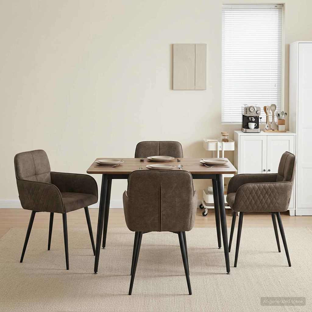 Eettafelstoelen 4 pcs Nep Suede Leer Donkergrijs is nu te koop bij PeponiXL, paradijselijk wonen!