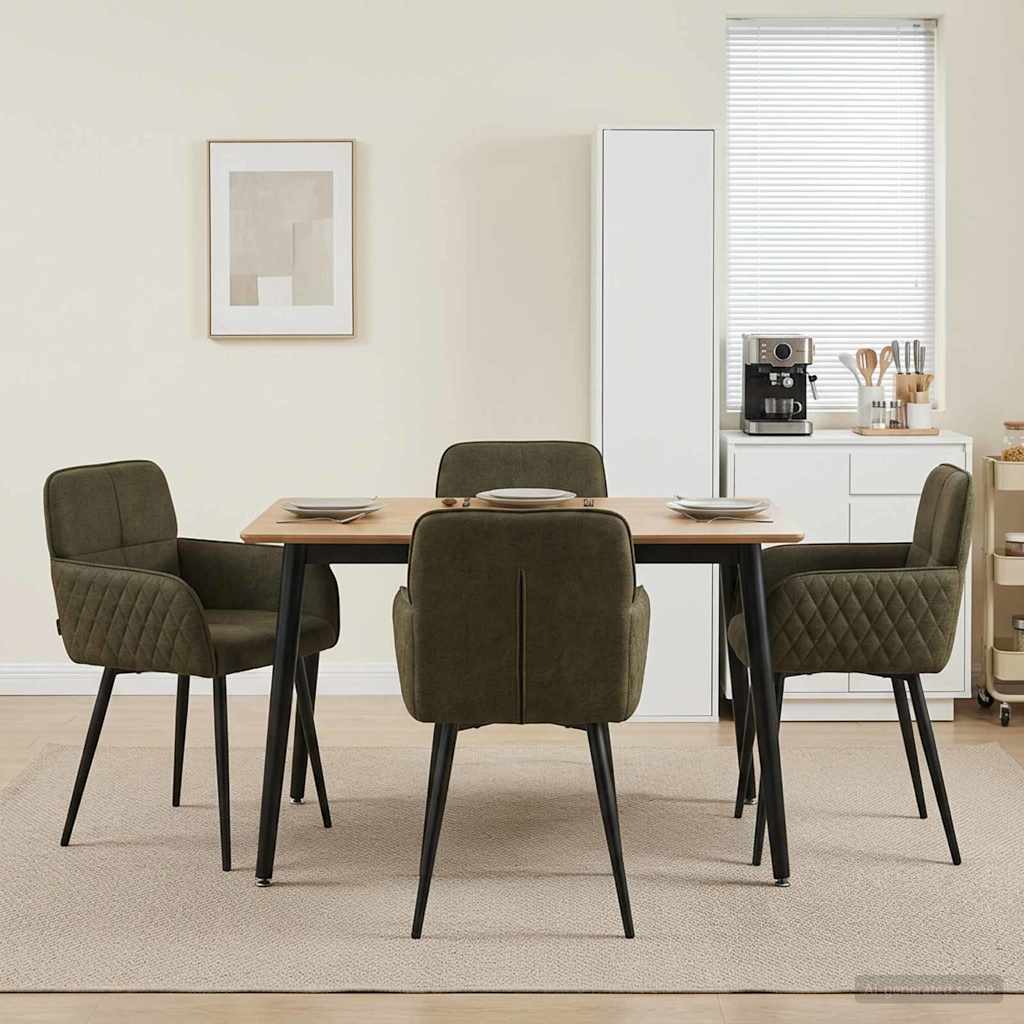 Eettafelstoelen 4 pcs Nep Suede Leer Legergroen is nu te koop bij PeponiXL, paradijselijk wonen!