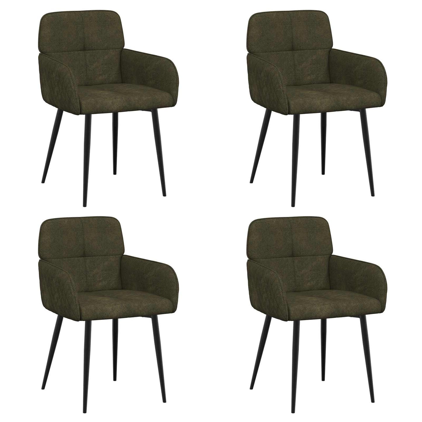 Eettafelstoelen 4 pcs Nep Suede Leer Legergroen is nu te koop bij PeponiXL, paradijselijk wonen!