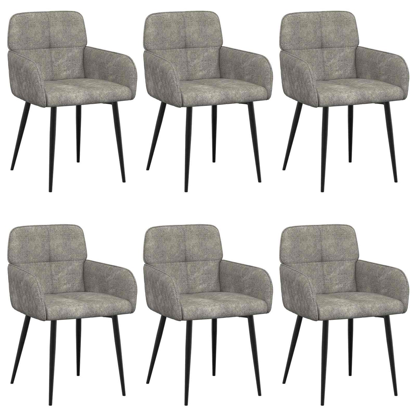 Eettafelstoelen 6 pcs Nep Suede Leer Lichtgrijs is nu te koop bij PeponiXL, paradijselijk wonen!