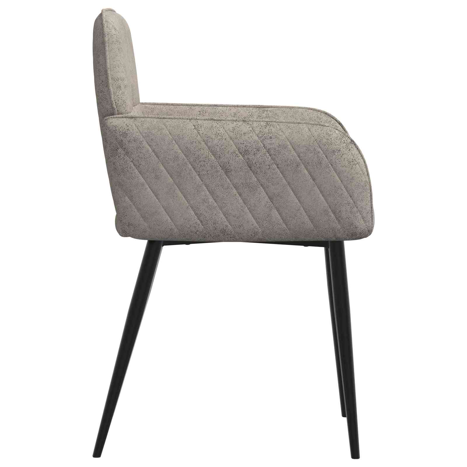 Eettafelstoelen 6 pcs Nep Suede Leer Lichtgrijs is nu te koop bij PeponiXL, paradijselijk wonen!