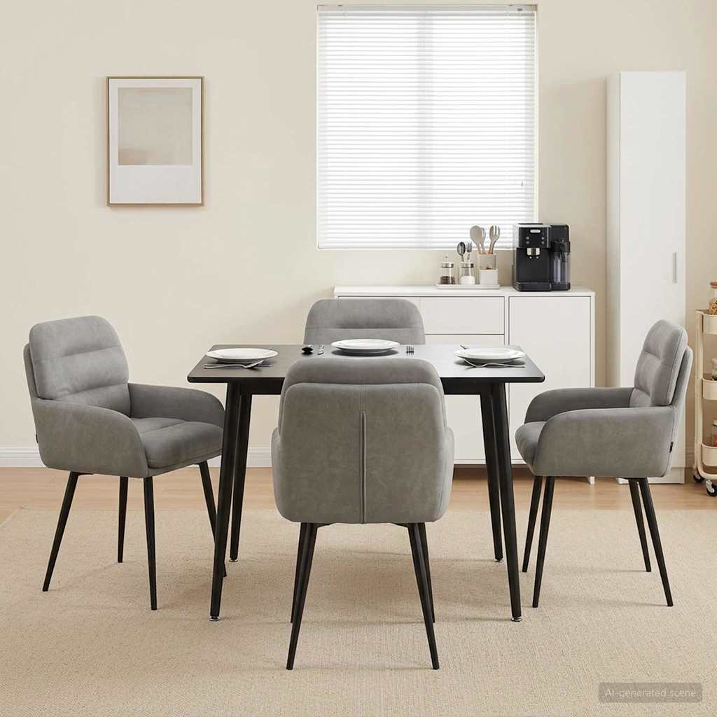 Eettafelstoelen 4 pcs fluweel Lichtgrijs 59 x 59,5 x 90 cm is nu te koop bij PeponiXL, paradijselijk wonen!