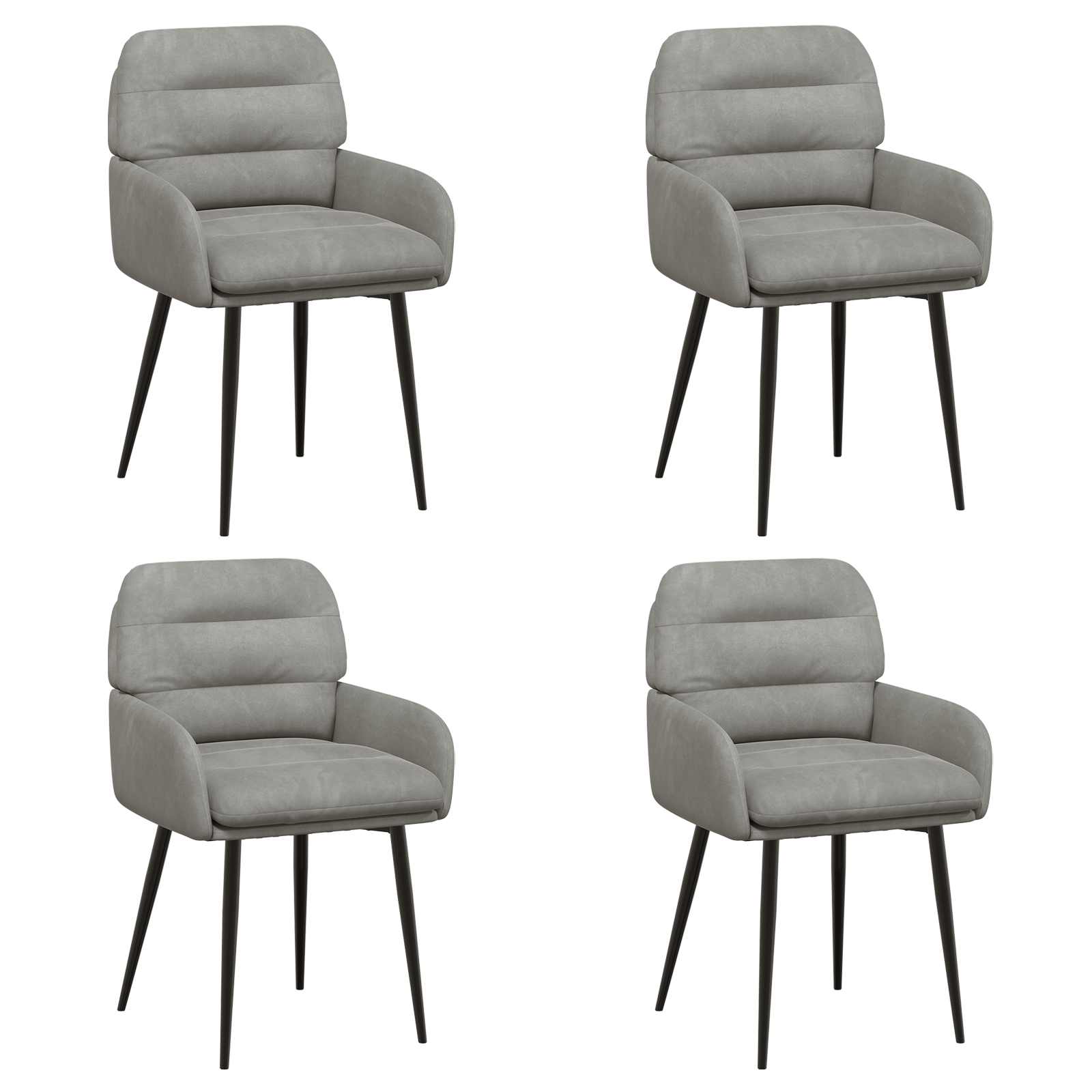 Eettafelstoelen 4 pcs fluweel Lichtgrijs 59 x 59,5 x 90 cm is nu te koop bij PeponiXL, paradijselijk wonen!