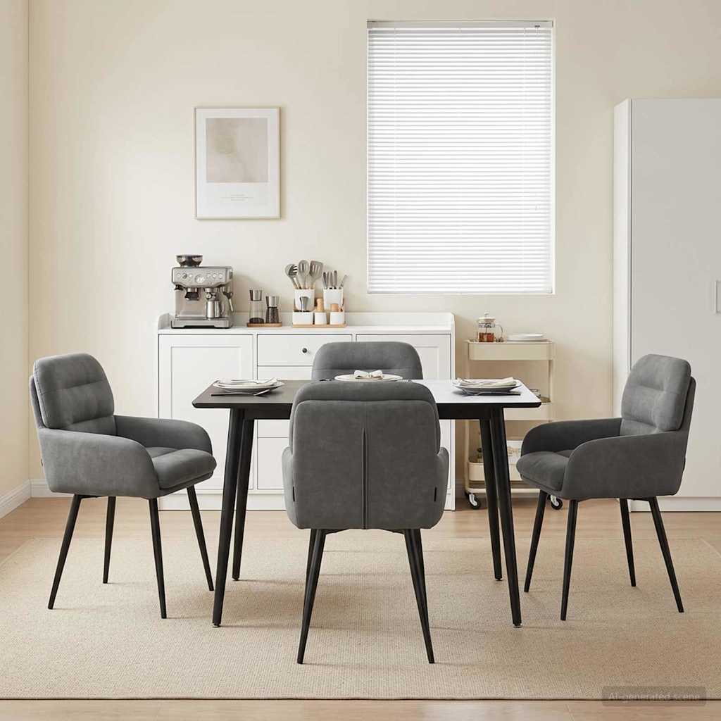 Eettafelstoelen 4 pcs fluweel Donkergrijs 59 x 59,5 x 90 cm is nu te koop bij PeponiXL, paradijselijk wonen!
