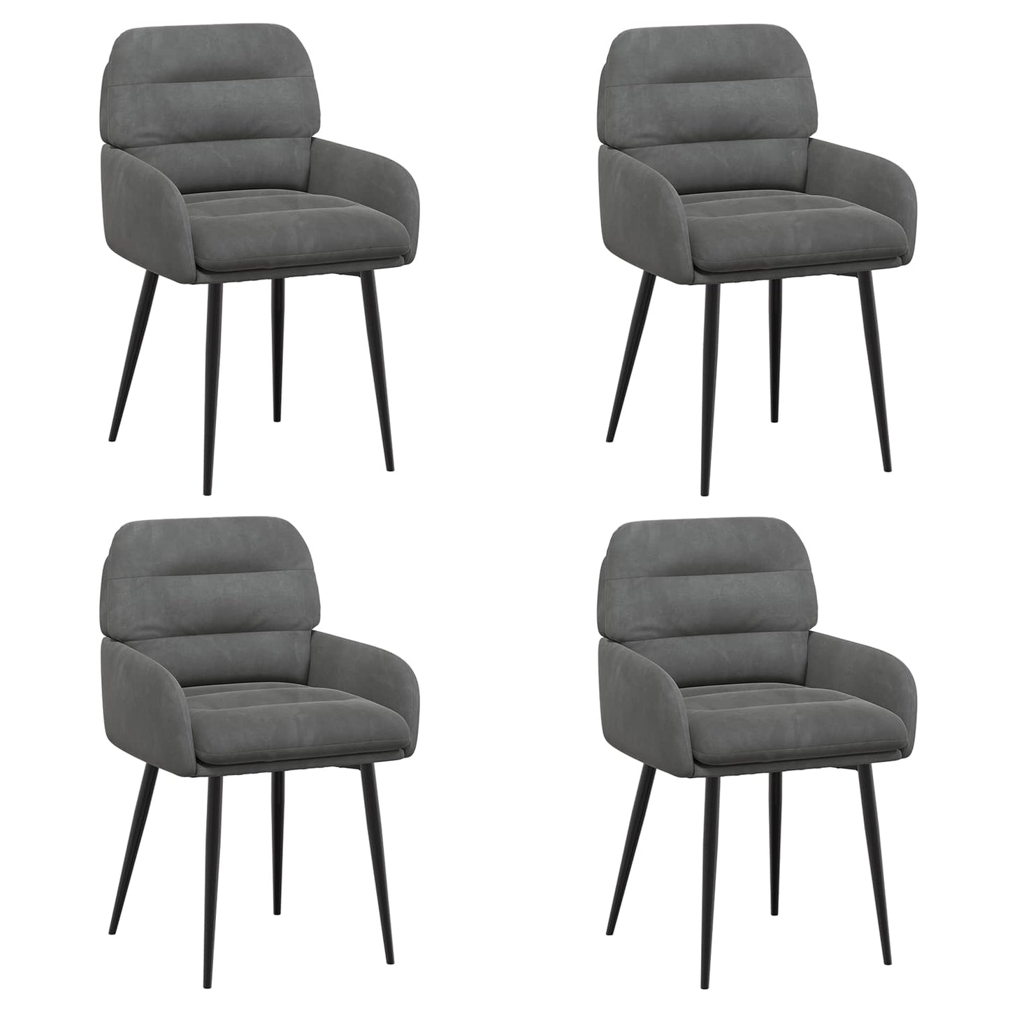Eettafelstoelen 4 pcs fluweel Donkergrijs 59 x 59,5 x 90 cm is nu te koop bij PeponiXL, paradijselijk wonen!