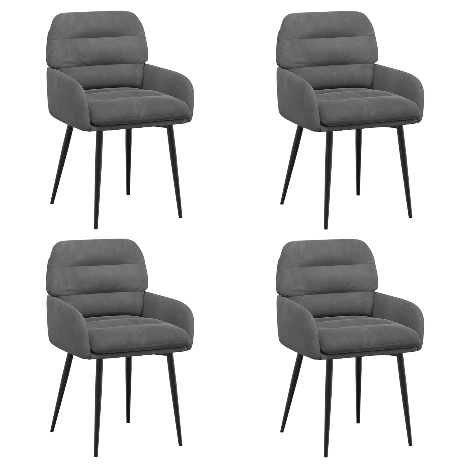 Eettafelstoelen 4 pcs fluweel Donkergrijs 59 x 59,5 x 90 cm is nu te koop bij PeponiXL, paradijselijk wonen!