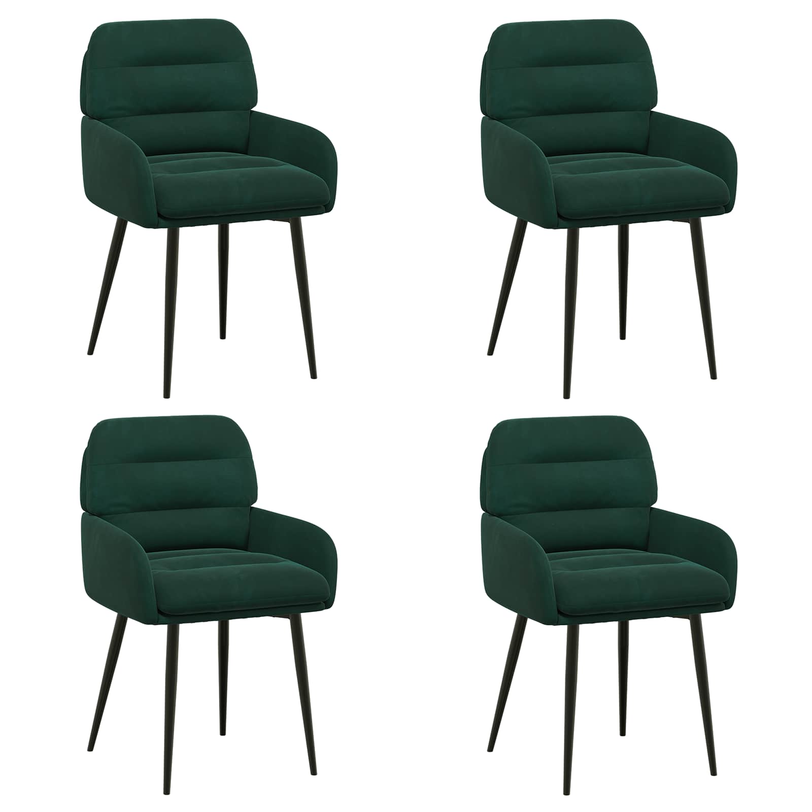 Eettafelstoelen 4 pcs fluweel Donkergroen 59 x 59,5 x 90 cm is nu te koop bij PeponiXL, paradijselijk wonen!
