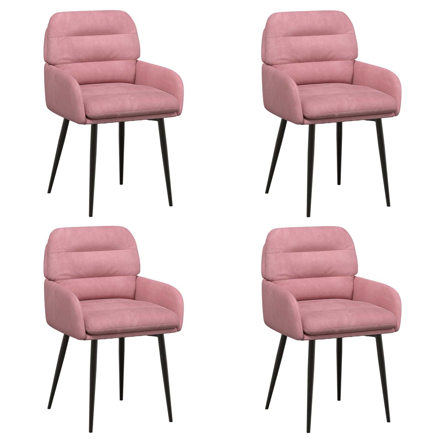 Eettafelstoelen 4 pcs fluweel Roze 59 x 59,5 x 90 cm is nu te koop bij PeponiXL, paradijselijk wonen!