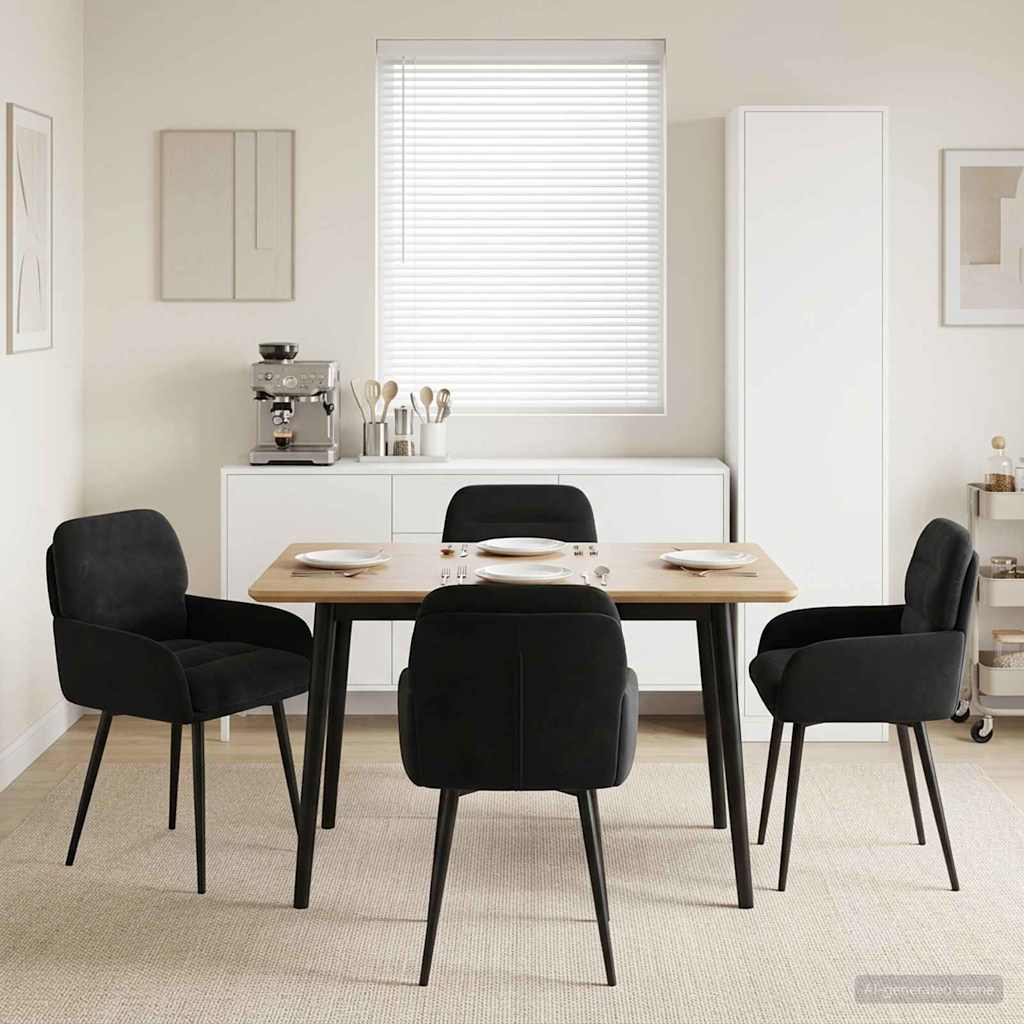 Eettafelstoelen 4 pcs fluweel Zwart 59 x 59,5 x 90 cm is nu te koop bij PeponiXL, paradijselijk wonen!