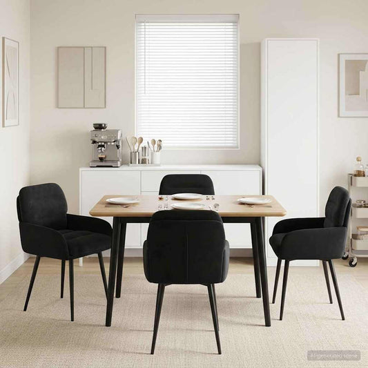 Eettafelstoelen 4 pcs fluweel Zwart 59 x 59,5 x 90 cm is nu te koop bij PeponiXL, paradijselijk wonen!