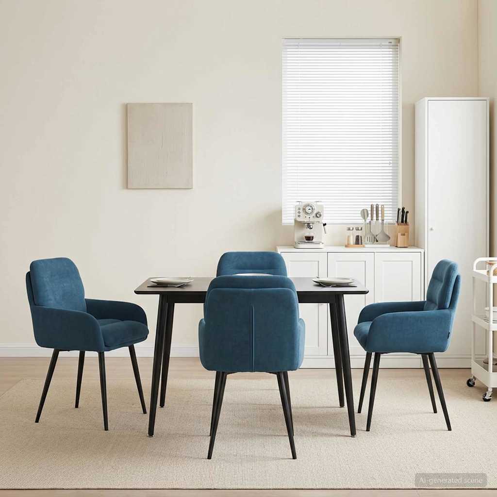 Eettafelstoelen 4 pcs fluweel Blauw 59 x 59,5 x 90 cm is nu te koop bij PeponiXL, paradijselijk wonen!