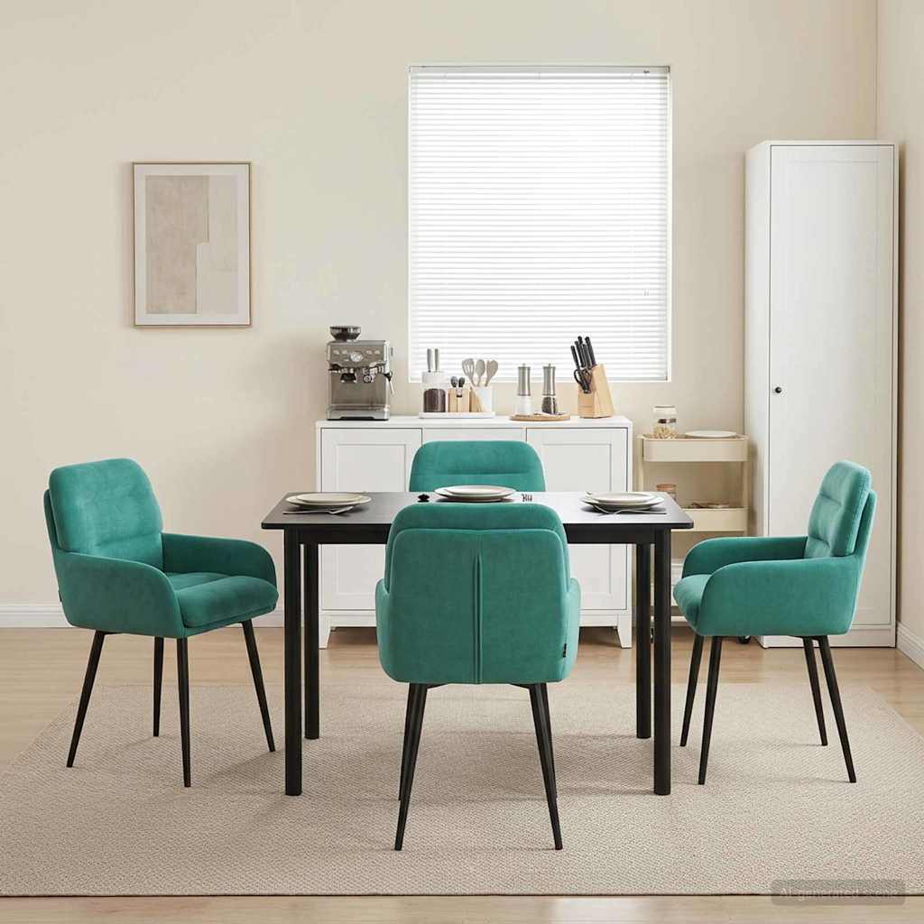 Eettafelstoelen 4 pcs fluweel Turquoise 59 x 59,5 x 90 cm is nu te koop bij PeponiXL, paradijselijk wonen!