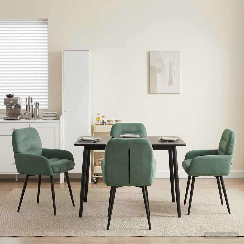Eettafelstoelen 4 pcs fluweel Zeegroen 59 x 59,5 x 90 cm is nu te koop bij PeponiXL, paradijselijk wonen!