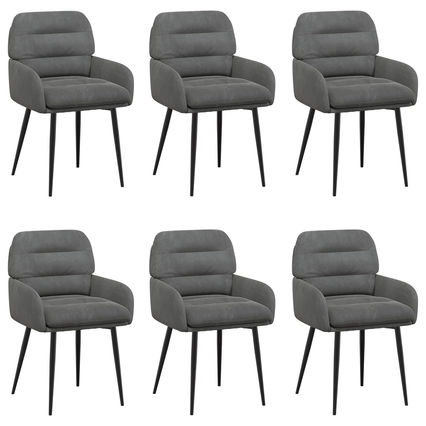 Eettafelstoelen 6 pcs fluweel Donkergrijs 59 x 59,5 x 90 cm is nu te koop bij PeponiXL, paradijselijk wonen!