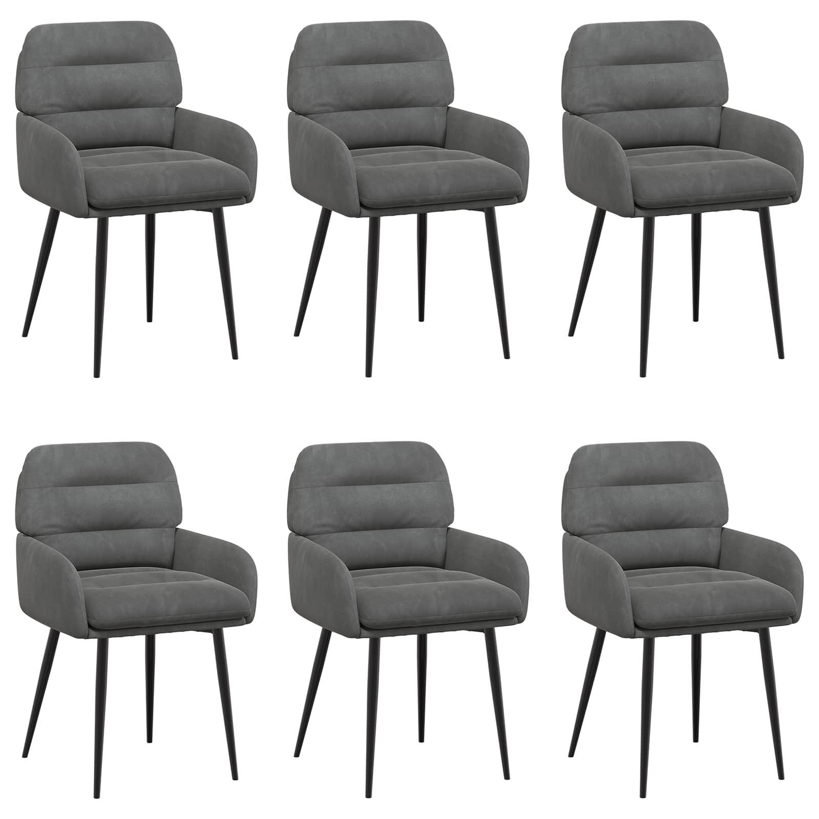Eettafelstoelen 6 pcs fluweel Donkergrijs 59 x 59,5 x 90 cm is nu te koop bij PeponiXL, paradijselijk wonen!