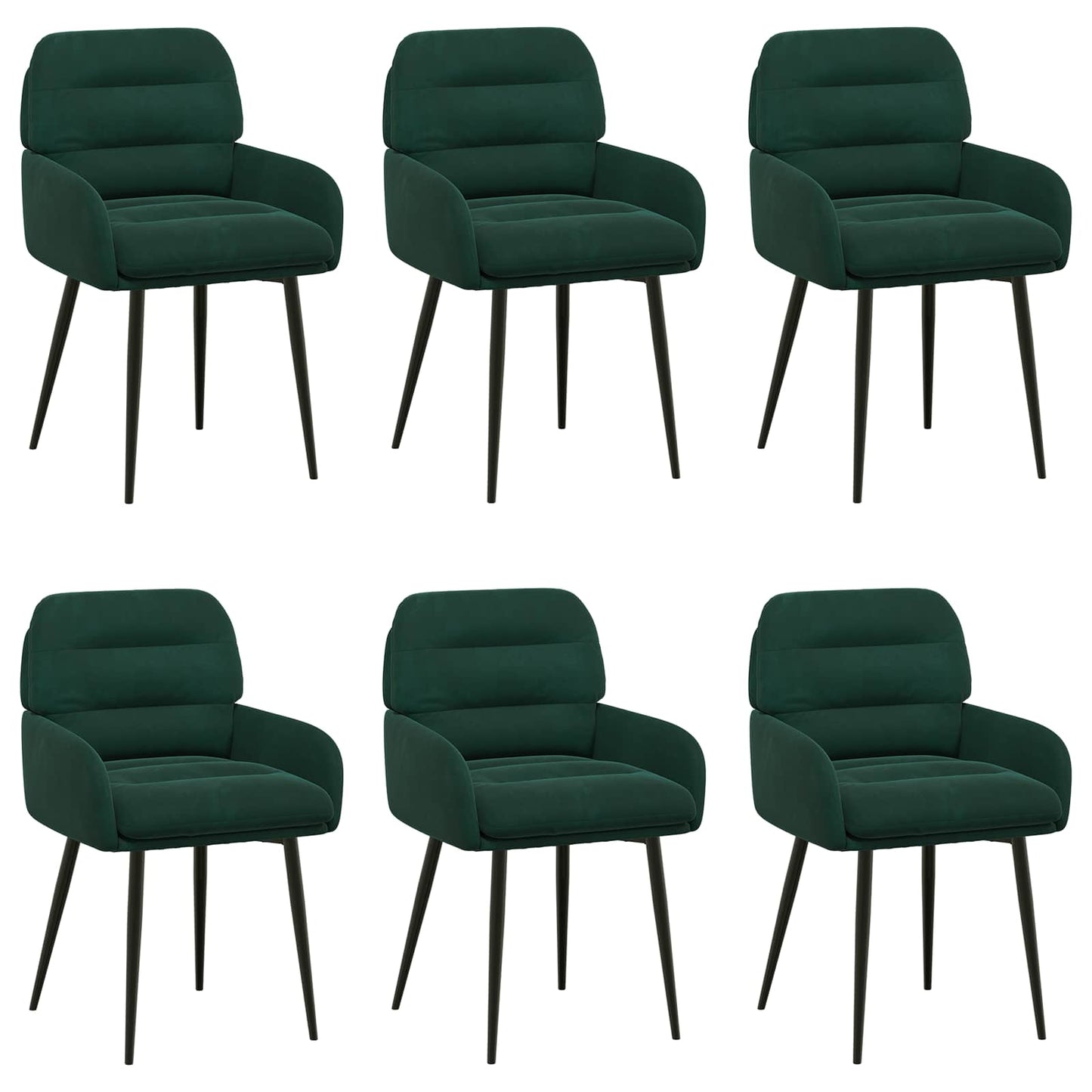Eettafelstoelen 6 pcs fluweel Donkergroen 59 x 59,5 x 90 cm is nu te koop bij PeponiXL, paradijselijk wonen!