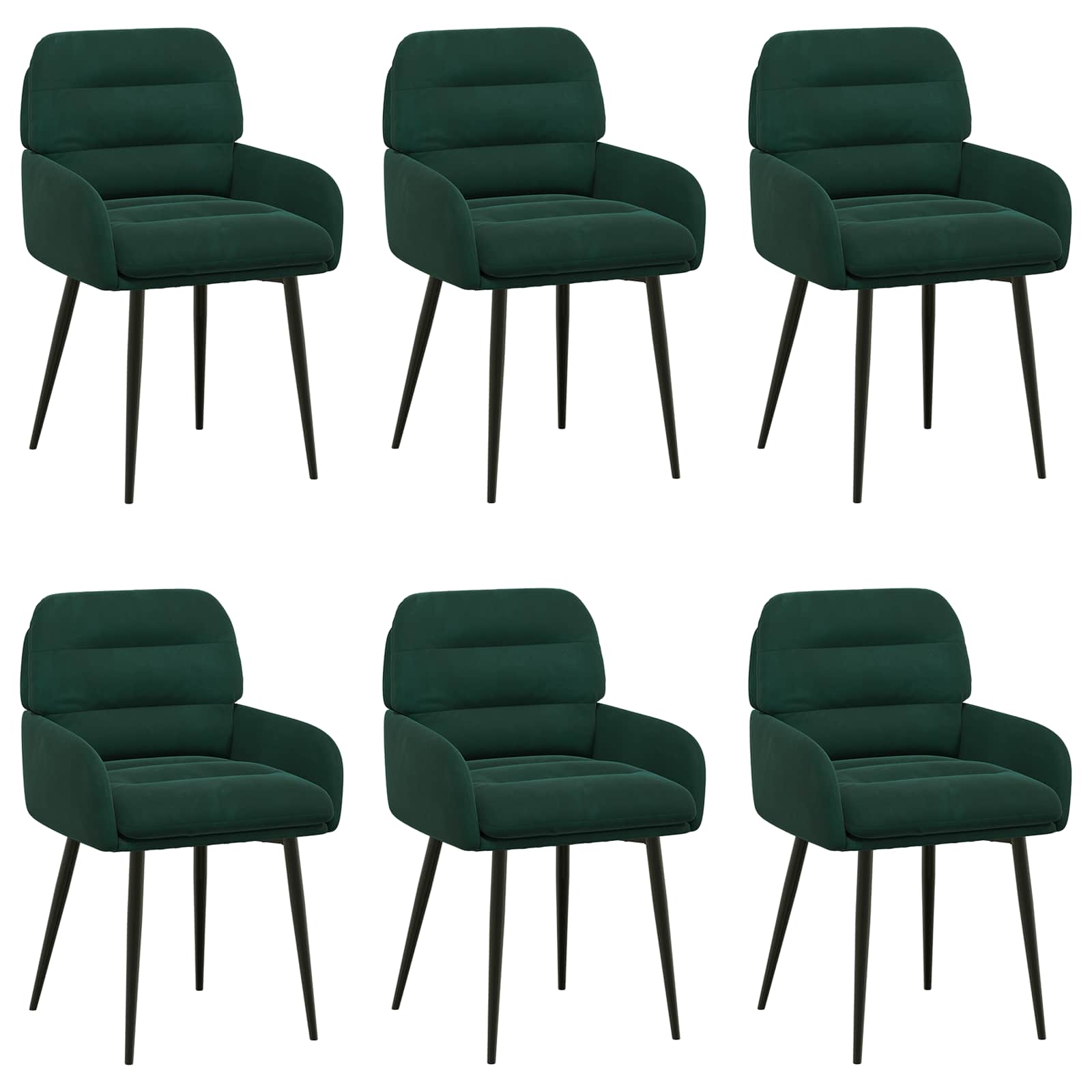 Eettafelstoelen 6 pcs fluweel Donkergroen 59 x 59,5 x 90 cm is nu te koop bij PeponiXL, paradijselijk wonen!