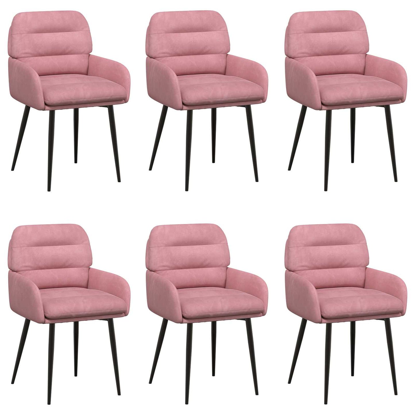 Eettafelstoelen 6 pcs fluweel Roze 59 x 59,5 x 90 cm is nu te koop bij PeponiXL, paradijselijk wonen!