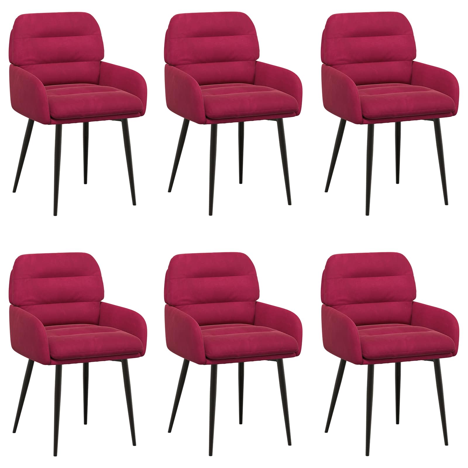 Eettafelstoelen 6 pcs fluweel Wijnrood 59 x 59,5 x 90 cm is nu te koop bij PeponiXL, paradijselijk wonen!