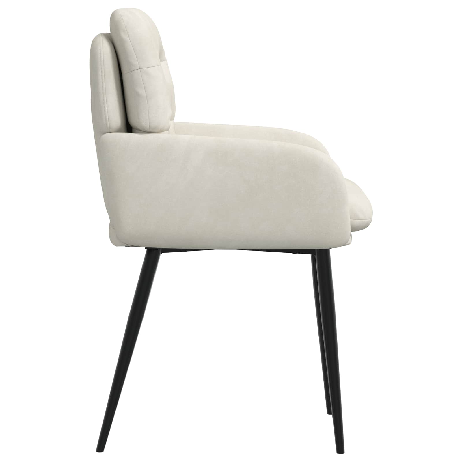 Eettafelstoelen 6 pcs fluweel Crèmekleurig 59 x 59,5 x 90 cm is nu te koop bij PeponiXL, paradijselijk wonen!