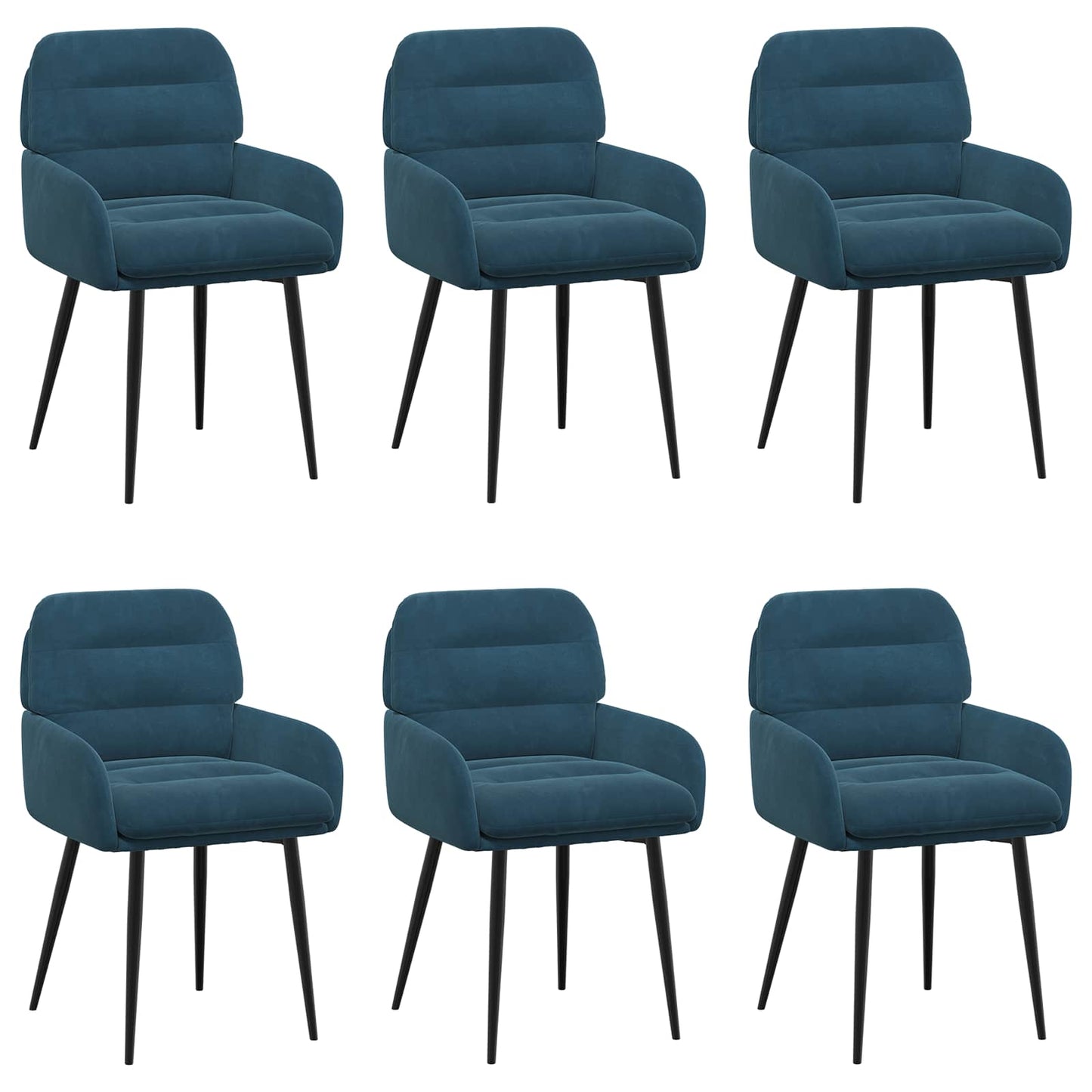 Eettafelstoelen 6 pcs fluweel Blauw 59 x 59,5 x 90 cm is nu te koop bij PeponiXL, paradijselijk wonen!