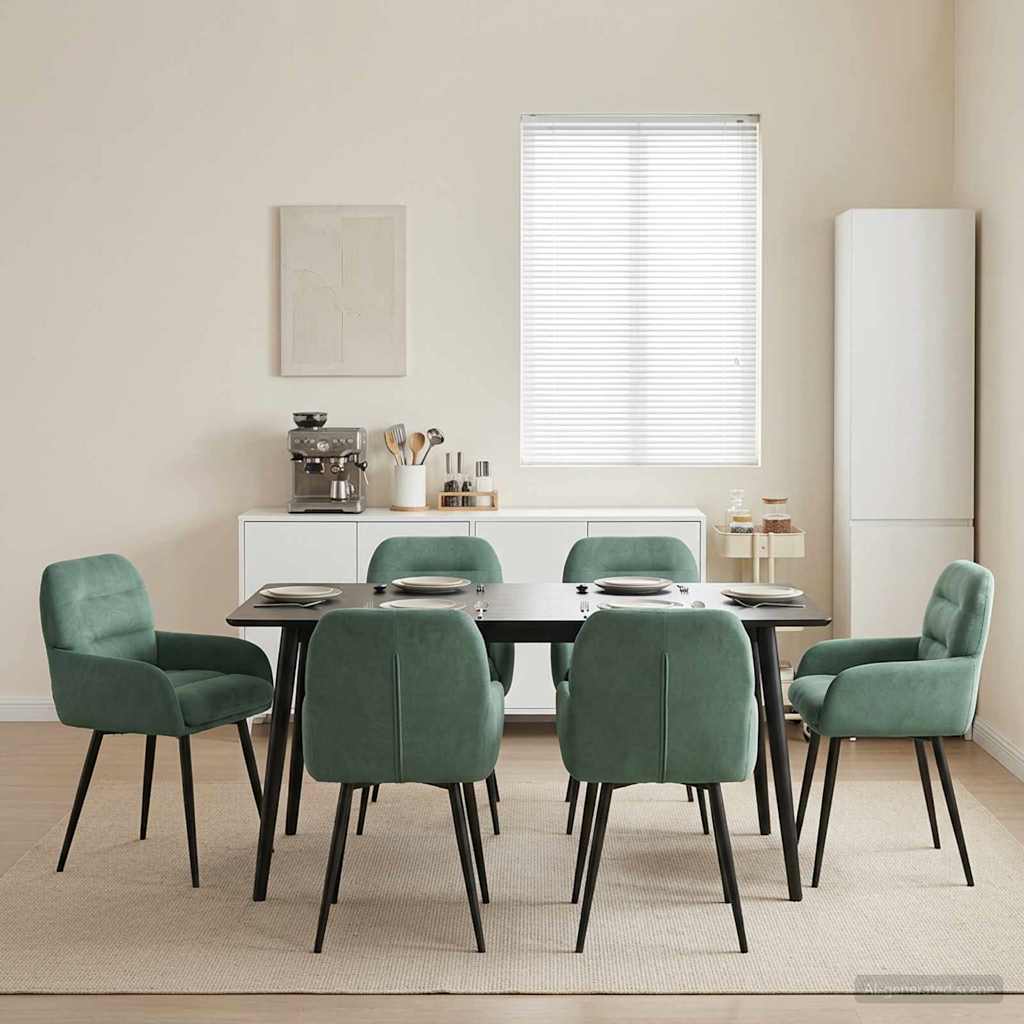 Eettafelstoelen 6 pcs fluweel Zeegroen 59 x 59,5 x 90 cm is nu te koop bij PeponiXL, paradijselijk wonen!