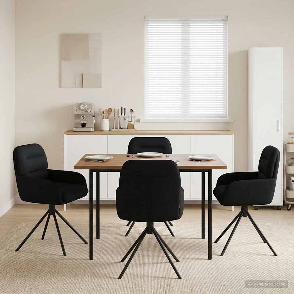 Draai Eetstoelen 4 pcs Kunstleer Zwart 59 x 59,5 x 90 cm is nu te koop bij PeponiXL, paradijselijk wonen!