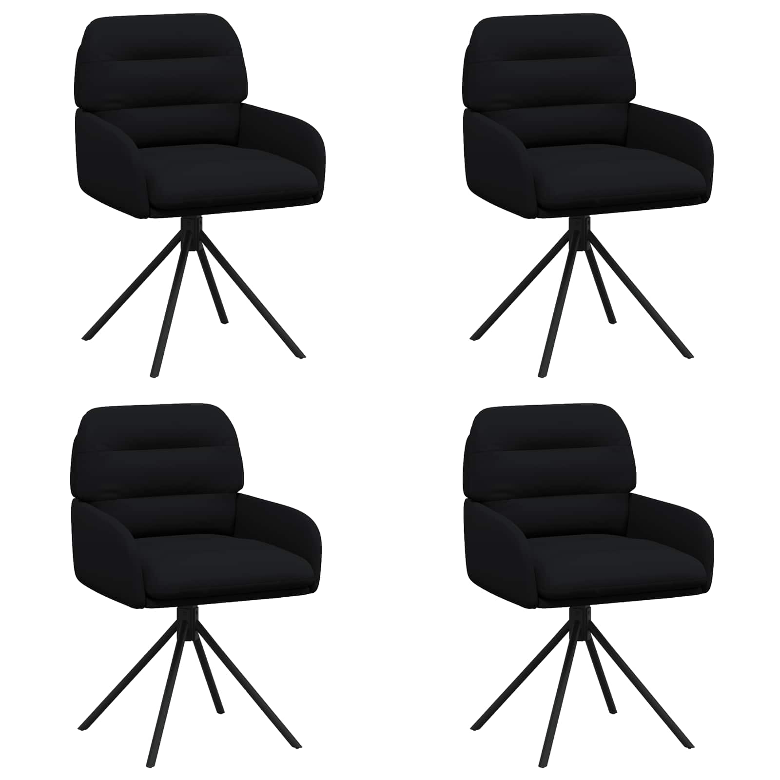 Draai Eetstoelen 4 pcs Kunstleer Zwart 59 x 59,5 x 90 cm is nu te koop bij PeponiXL, paradijselijk wonen!
