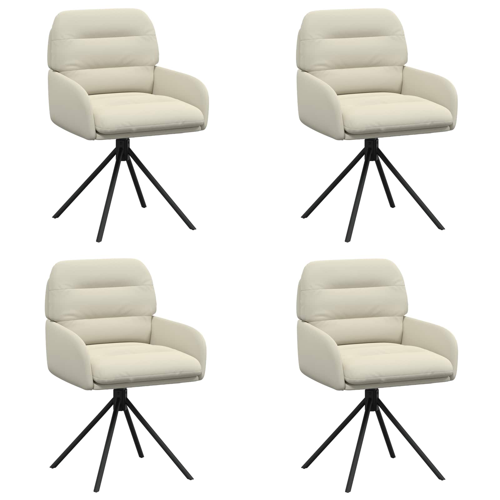 Draai Eetstoelen 4 pcs Kunstleer Crèmekleurig 59 x 59,5 x 90 cm is nu te koop bij PeponiXL, paradijselijk wonen!