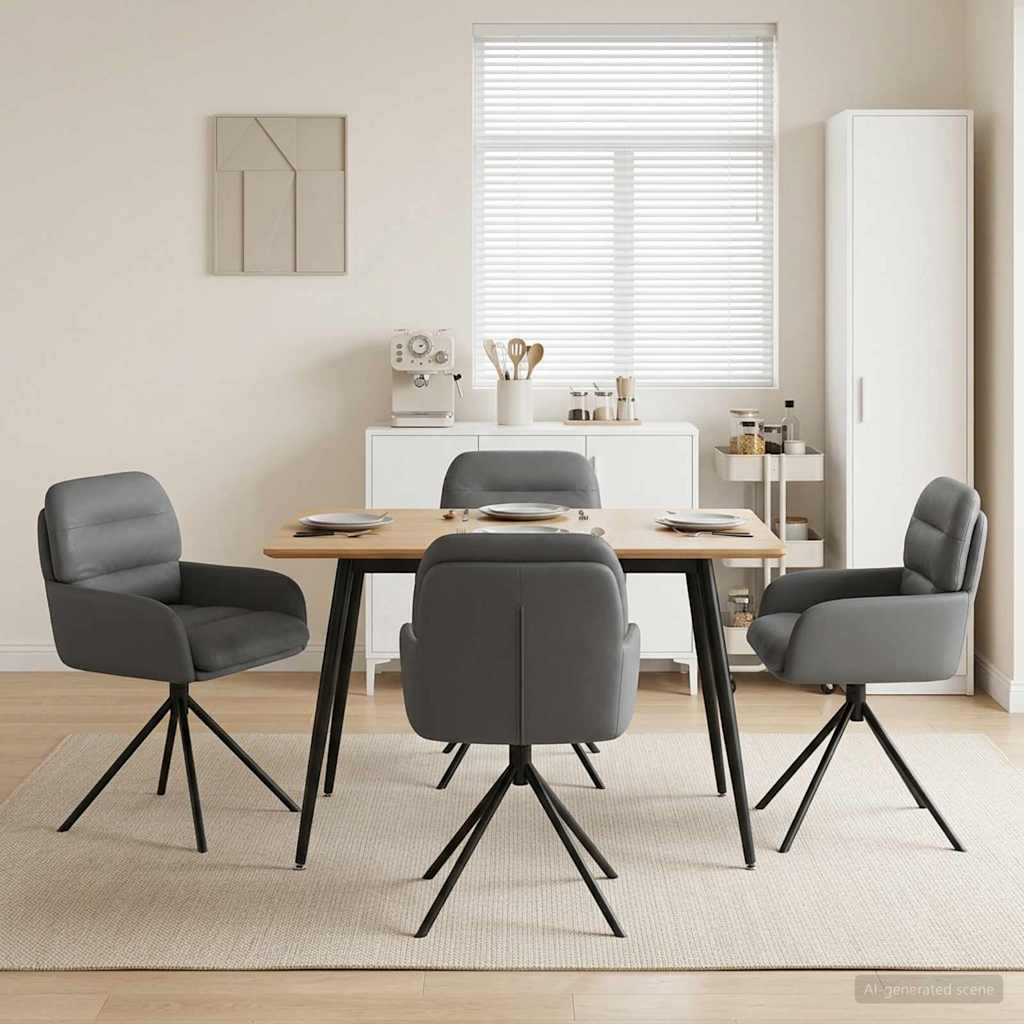 Draai Eetstoelen 4 pcs Kunstleer Grijs 59 x 59,5 x 90 cm is nu te koop bij PeponiXL, paradijselijk wonen!