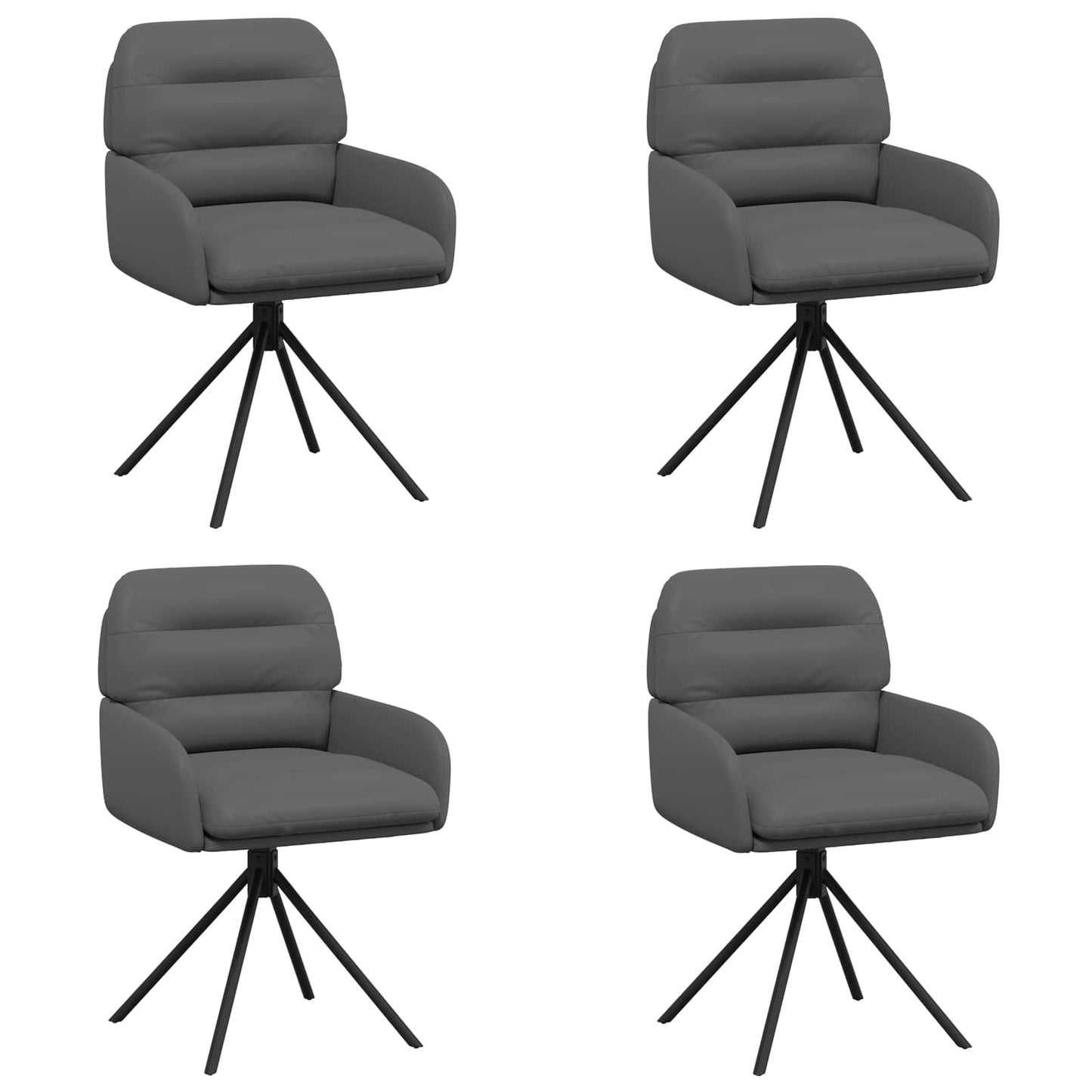 Draai Eetstoelen 4 pcs Kunstleer Grijs 59 x 59,5 x 90 cm is nu te koop bij PeponiXL, paradijselijk wonen!