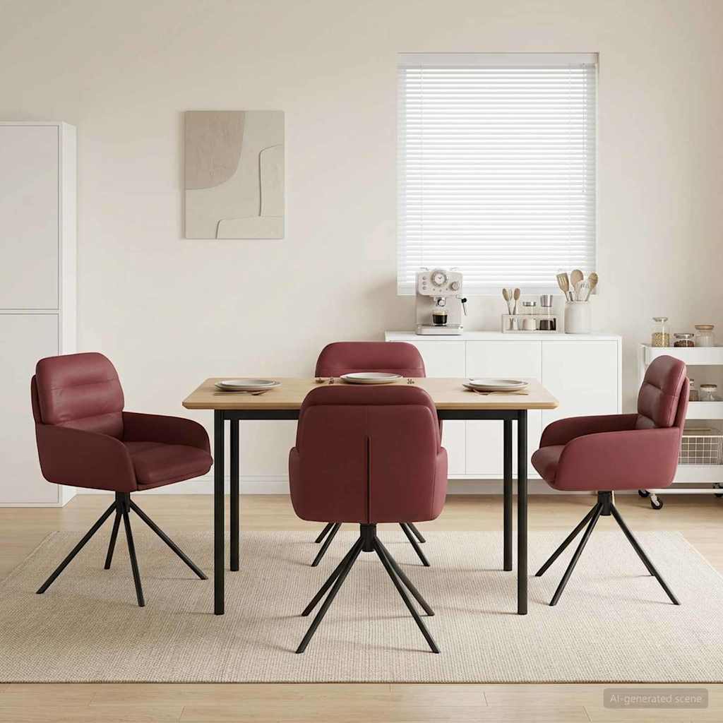 Draai Eetstoelen 4 pcs Kunstleer Wijnrood 59 x 59,5 x 90 cm is nu te koop bij PeponiXL, paradijselijk wonen!