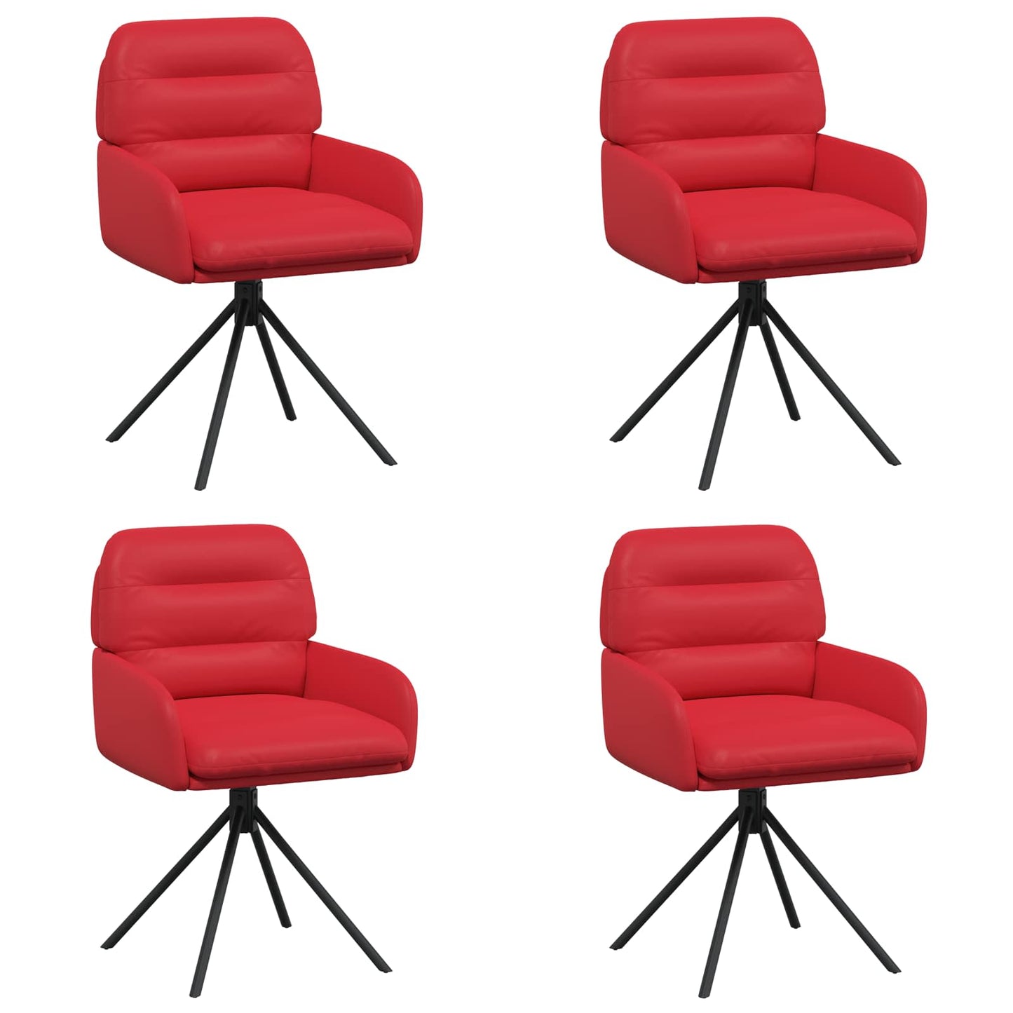 Draai Eetstoelen 4 pcs Kunstleer Rood 59 x 59,5 x 90 cm is nu te koop bij PeponiXL, paradijselijk wonen!