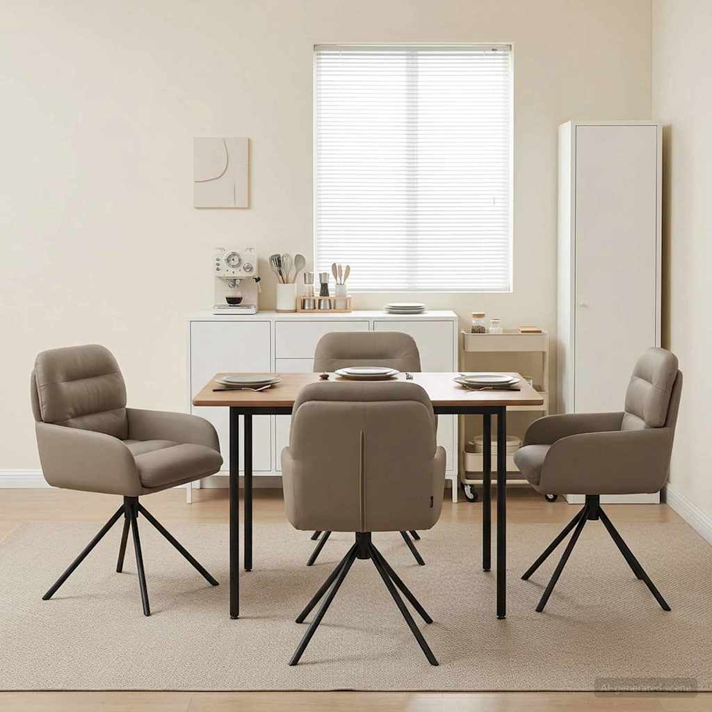 Draai Eetstoelen 4 pcs Kunstleer Cappuccino 59 x 59,5 x 90 cm is nu te koop bij PeponiXL, paradijselijk wonen!