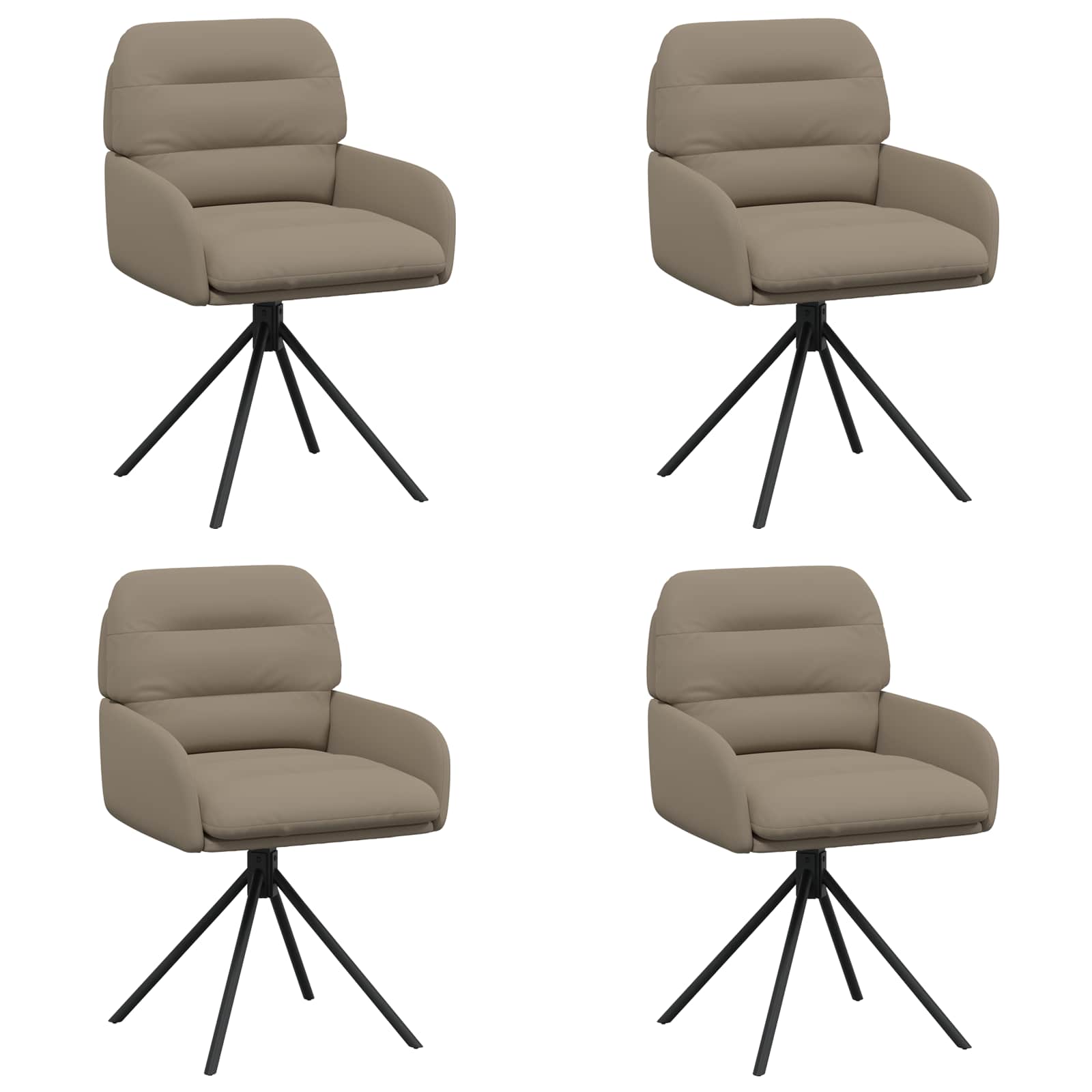 Draai Eetstoelen 4 pcs Kunstleer Cappuccino 59 x 59,5 x 90 cm is nu te koop bij PeponiXL, paradijselijk wonen!