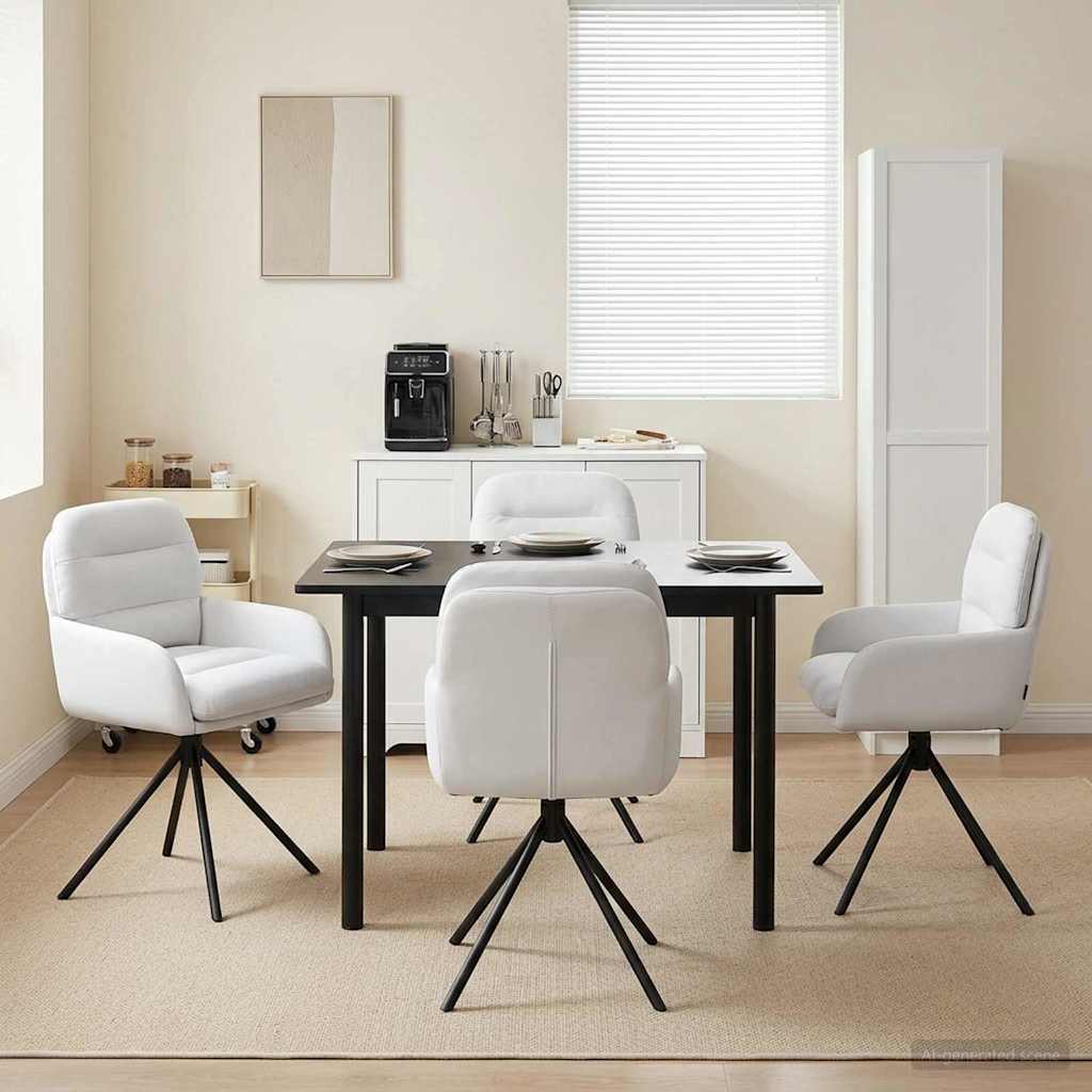 Draai Eetstoelen 4 pcs Kunstleer Wit 59 x 59,5 x 90 cm is nu te koop bij PeponiXL, paradijselijk wonen!