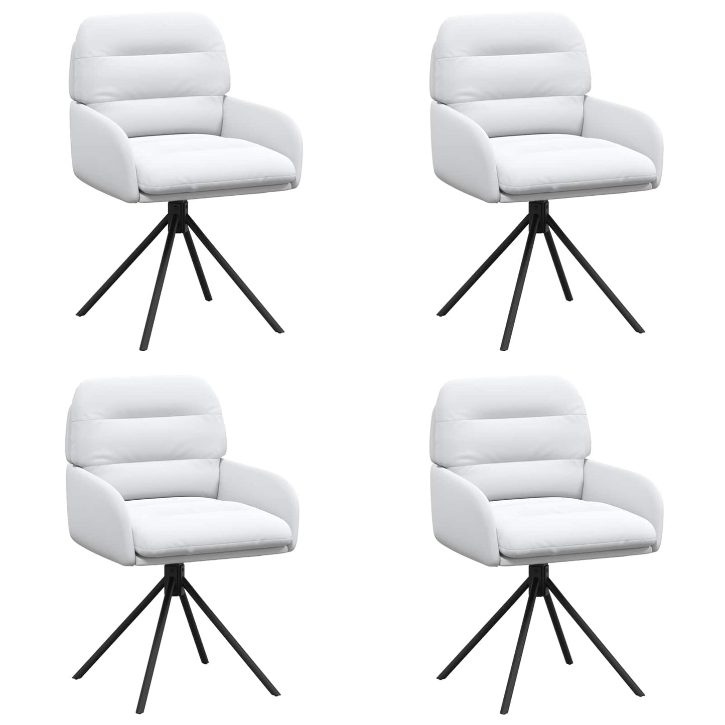 Draai Eetstoelen 4 pcs Kunstleer Wit 59 x 59,5 x 90 cm is nu te koop bij PeponiXL, paradijselijk wonen!